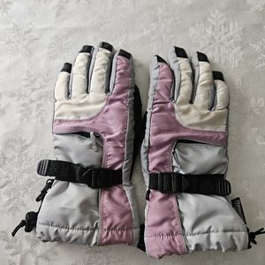 Snow Ski Thinsulate Gloves Gray/pink Size Small